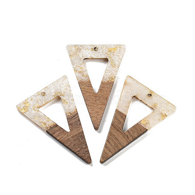 White Triangle Wood Pendants