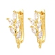 Brass Micro Pave Cubic Zirconia Hoop Earring Findings(CU-CBAB5B4-06G)-1