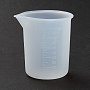 Silicone Measuring Cup, DIY Epoxy Craft Mold Tools, White, 6.7x5.6x6.9cm, Capacity: 100ml(3.38fl. oz)