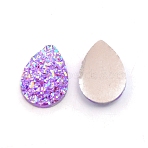 Druzy Resin Cabochons, Teardrop, Medium Purple, 13.5x9.5x4mm(RESI-WH0026-01D)