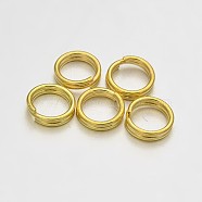 Brass Split Rings, Double Loops Jump Rings, Golden, 6x1.5mm, Inner Diameter: 5mm, about 480pcs/50g(X-KK-E647-10G-6mm)