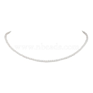Shell Pearl Beaded Necklaces, Round, White, 16.10 inch(40.9cm)(NJEW-JN04620)