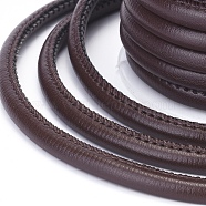 Round PU Leather Cords, Coconut Brown, 4mm, about 4.37 yards(4m)/roll(LC-L006-05)