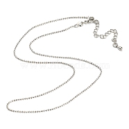 Long-Lasting Plated Brass Ball Chain Necklaces, Cadmium Free & Lead Free, Platinum, 16.02 inch(40.7cm)(NJEW-G105-01P)