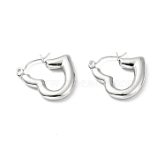 304 Stainless Steel Heart Hoop Earrings for Women, Stainless Steel Color, 20x20x3mm, Pin: 0.8mm(EJEW-A076-05P)