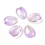 Two Tone Handmade Lampwork Pendants, for Jewelry Making, Petal, Violet, 15.5x11.5x4mm, Hole: 1.2mm(LAMP-WH0001-02D)