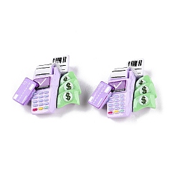 Supermarket Theme Opaque Resin Decoden Cabochons, Credit Card Machine, Lilac, 25.5x29x9mm(RESI-N039-115F)