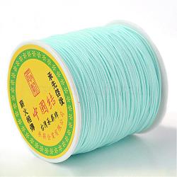 Braided Nylon Thread, Chinese Knotting Cord Beading Cord for Beading Jewelry Making, Pale Turquoise, 0.8mm, about 100yards/roll(NWIR-R006-0.8mm-02)