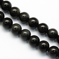 Natural Obsidian Round Beads Strands, 8.5mm, Hole: 1.2mm, about 47pcs/strand, 15.5 inch(X-G-S156-8mm)