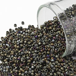 TOHO Round Seed Beads, Japanese Seed Beads, (614) Matte Color Iris Brown, 15/0, 1.5mm, Hole: 0.7mm, about 3000pcs/10g(X-SEED-TR15-0614)