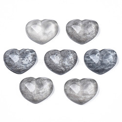 Transparent Resin Cabochons, Water Ripple, Heart, Gray, 17x21x7.5mm(CRES-N031-003A-B03)