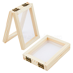 Wooden Paper Making, Papermaking Mould Frame, Screen Tools, for DIY Paper Craft, PapayaWhip, 128~130x100x23mm(DIY-WH0304-785)