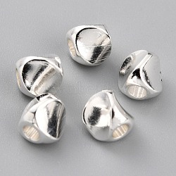 Brass Spacer Beads, Long-Lasting Plated, Triangle, 925 Sterling Silver Plated, 4.5x4.5mm, Hole: 1.8mm(KK-O133-008P)