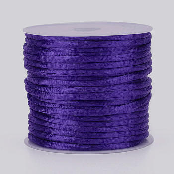 Nylon Cord, Satin Rattail Cord, for Beading Jewelry Making, Chinese Knotting, Mauve, 1.5mm, about 16.4 yards(15m)/roll