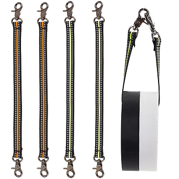 4Pcs 2 Colors Polyester Electrical Tape Hooks, Rope Tape Holder for Tool Belt, with Aluminium Alloy Finding, Mixed Color, 33.5x1.5x0.1cm, 2pcs/color