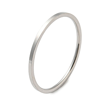 304 Stainless Steel Simple Plain Band Finger Ring for Women Men, Stainless Steel Color, Size 10, Inner Diameter: 20mm, 1mm