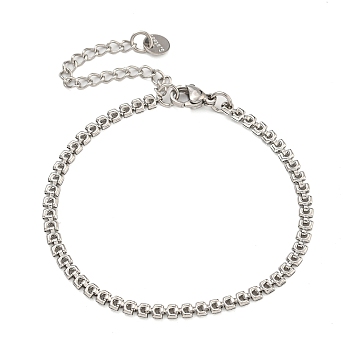 304 Stainless Steel Link Chain Bracelets for Women, Stainless Steel Color, 6-1/2 inch(16.5cm)