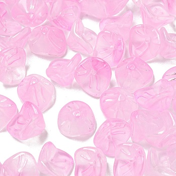 Electroplated Glass Beads, Spray-Painted, Tri Beans, Morning Glory, Pearl Pink, 7x11x12mm, Hole: 1.4mm, 100pcs/set