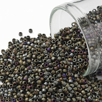 TOHO Round Seed Beads, Japanese Seed Beads, (614) Matte Color Iris Brown, 15/0, 1.5mm, Hole: 0.7mm, about 3000pcs/10g