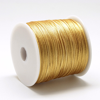 Nylon Thread, Rattail Satin Cord, Goldenrod, about 1mm, about 76.55 yards(70m)/roll