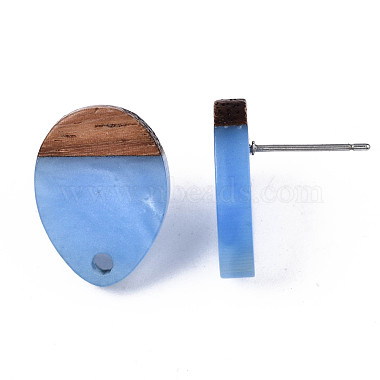 Accessoires de boucles d'oreilles en résine et bois de noyer(MAK-N032-006A-H04)-4