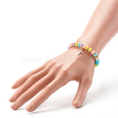 Bracelets en perles de pâte polymère faites main(BJEW-JB06488)-4