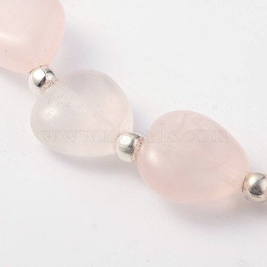 Heart Rose Quartz Stretch Bracelets(BJEW-JB02066-03)-2