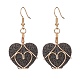 Heart Natural Lava Rock Dangle Earrings for Women(EJEW-JE04973)-1