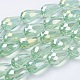 Chapelets de perles en verre galvanoplastique(X-EGLA-D015-15x10mm-29)-3