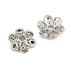 Brass Micro Pave Cubic Zirconia Bead Caps(CU-CBA6A75-33P)-2
