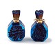 Electroplated Natural Druzy Agate Openable Perfume Bottle Pendants(G-L524-10G-02)-1
