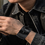 1Pc Heart PU Leather Bracelets for Men Women, with Iron Findings, Black, 12-1/4 inch(31.2cm)(BJEW-LP0003-56)