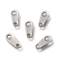 304 Stainless Steel Chain Tabs, Chain Extender Connectors, Stainless Steel Color, 12.5x5.5x1mm, Hole: 1.8~3mm(STAS-Z034-01P-01)
