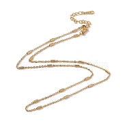 201 Stainless Steel Satellite Chain Necklace for Men Women, Real 18K Gold Plated, 17.48 inch(44.4cm)(NJEW-P268-A23-2X5)