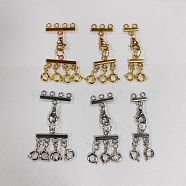 6Pcs 6 Styles Multi-Strand 304 Stainless Steel Lobster Claw Clasps, with Brass Spring Ring Clasps, Golden & Stainless Steel Color, 39mm, 1pc/style(FIND-AB00012)