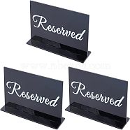 Acrylic Hotel Resturant Table Reservation Card, Black, 104x174x49.5mm(DJEW-WH0050-09)