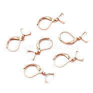 304 Stainless Steel Leverback Earring Findings, with Ice Pick Pinch Bails, Rose Gold, 24mm, Pin: 0.7mm and 0.5mm(STAS-WH0031-19RG)