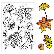 PVC Plastic Stamps, for DIY Scrapbooking, Photo Album Decorative, Cards Making, Stamp Sheets, Leaf Pattern, 16x11x0.3cm(DIY-WH0167-56-817)