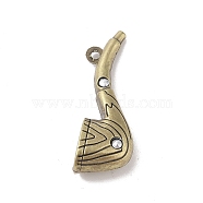 Tibetan style Alloy Pendants, Pipe Shaped Charms, Antique Golden, 48x17x12mm, Hole: 2.5mm(FIND-M021-09AG)