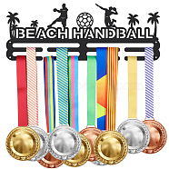 Fashion Iron Medal Hanger Holder Display Wall Rack, with Screws, Word Handball, Beach Theme Pattern, 150x400mm(ODIS-WH0021-347)