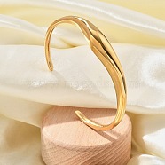 304 Stainless Steel Cuff Bangles for Women, Golden, Inner Diameter: 2-3/8x1-7/8 inch(6.05x4.8cm)(BJEW-B108-06G)