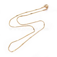 304 Stainless Steel Snake Chain Necklaces, with Lobster Claw Clasps, Golden, 16.8 inch(42.8cm), 1~1.5mm(NJEW-F265-B-G)
