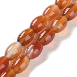 Natural Red Agate Beads Strands, Dyed & Heated, Rice, 9x6mm, Hole: 1mm, about 44pcs/strand, 15.94 inch(40.5cm)(G-I369-B11-01)