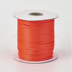Eco-Friendly Korean Waxed Polyester Cord, Dark Orange, 2mm, about 90yards/roll(80m/roll)(YC-P002-2mm-1181)
