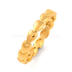 Ion Plating(IP) 304 Stainless Steel Heart Finger Rings for Women, Golden, 3.5mm, US Size 7(17.3mm)(RJEW-S414-44B-G)