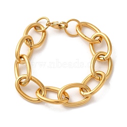 Ion Plating(IP) 304 Stainless Steel Cable Chain Bracelets, Lobster Claw Clasps, Real 18K Gold Plated, 7-5/8 inch(19.3cm)(BJEW-L673-020G)