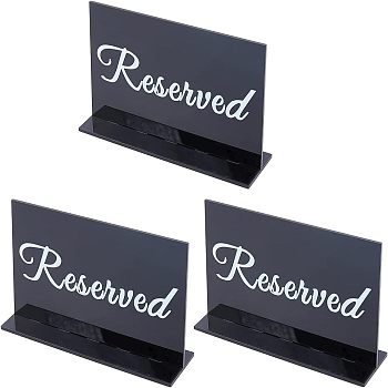 Acrylic Hotel Resturant Table Reservation Card, Black, 104x174x49.5mm