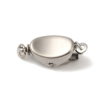 Non-Tarnish 304 Stainless Steel Box Clasps, Stainless Steel Color, 7x16.5x6.5mm, Hole: 2.5mm