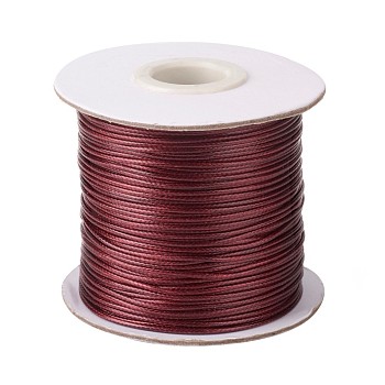 Korean Waxed Polyester Cord, Dark Red, 1mm, about 85yards/roll