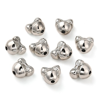Plating Acrylic Beads, Bell, Silver Plated, 17x17.5x14mm, Hole: 3.5mm